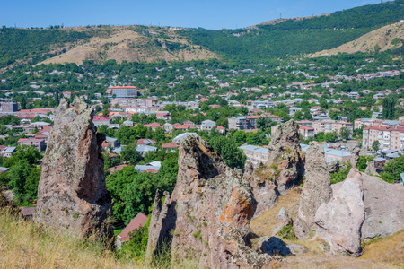 Old Goris town, Armenia with the unique stone formationsの写真素材