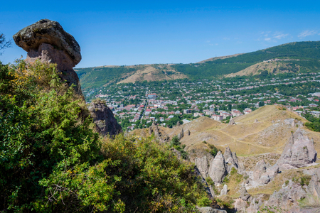 Old Goris town, Armenia with the unique stone formationsの写真素材