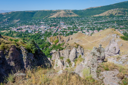 Old Goris town, Armenia with the unique stone formationsの写真素材