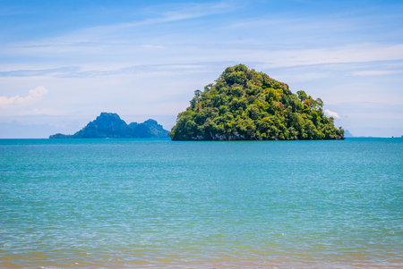 Scenic landscape of Krabi beach with islands, Thailandの写真素材