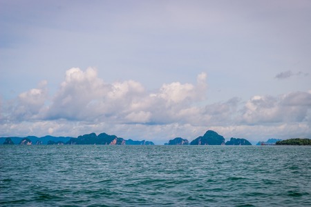 Scenic landscape of Krabi beach with islands, Thailandの写真素材