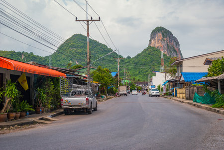 Street in Phatthalung, Thilandのeditorial素材