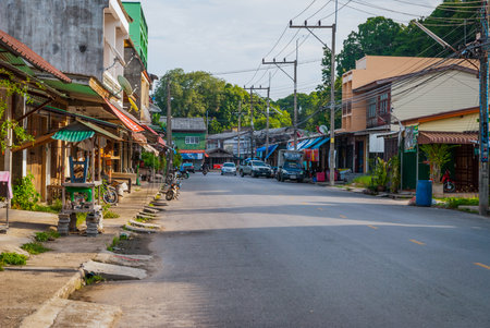 Street in Phatthalung city, Thilandのeditorial素材