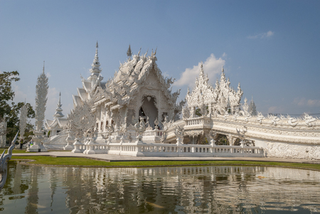 Wat Rong Khun, Chiang Rai White Temple, Thailandの写真素材