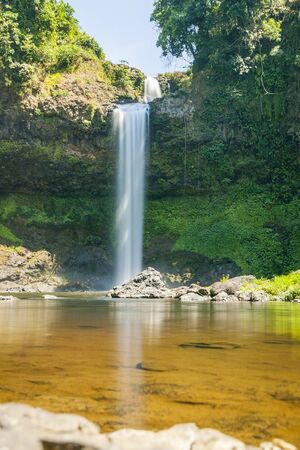 E-Tu waterfall on Vang Ngao River, Paksong, Laosの写真素材