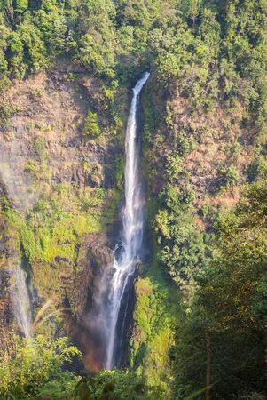 Stunning Tad Fane waterfall from above, Paksong, Laosの写真素材