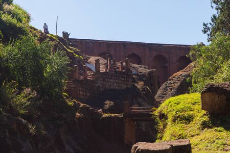 View on underground churches in Lalibela, Ethiopiaの写真素材