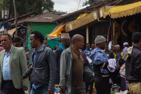 Addis Ababa, Ethiopia - Nov 2018: Mercato - large open air market considered to be the biggest market in Africa to sell and buy goodsのeditorial素材