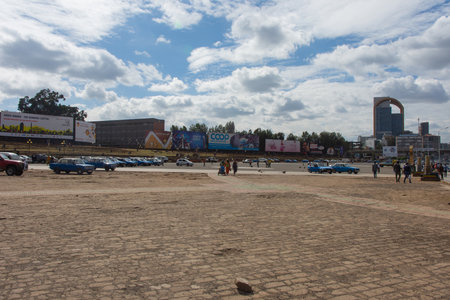 Addis Ababa, Ethiopia - Nov 2018: Great Ethiopian run expo at Meskel square. Great Ethiopian Run is the biggest running event in Africaのeditorial素材