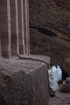 Famous church excavated into rock, Lalibela, Ethiopiaのeditorial素材