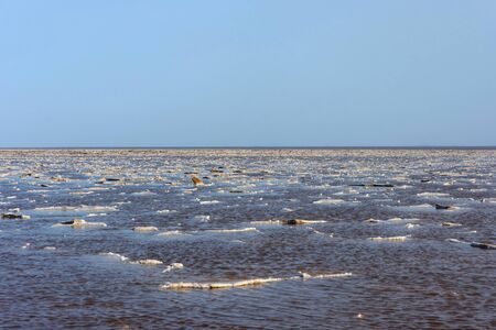 Danakil depression with salt lake and crystals, Dallol desert, Ethiopiaの写真素材