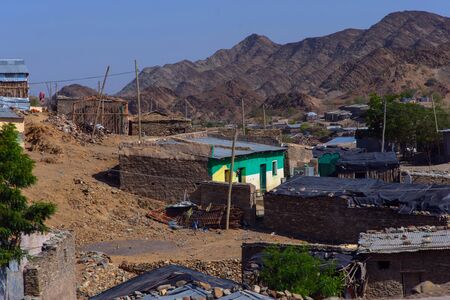 Basic houses in Hamedela village, Afar region, Ethiopiaの写真素材