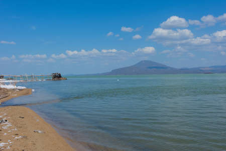 Scenic Afrera salt lake, Afar region, Ethiopiaの写真素材