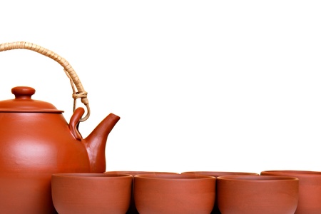Tea set, isolated on whiteの写真素材