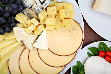 Various types of cheeseの写真素材