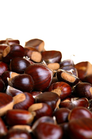 Chestnuts against white backgroundの写真素材