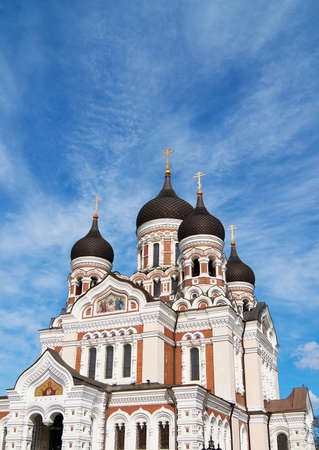 Alexander Nevsky Cathedral in the Old Town of Tallinn, Estonia の写真素材