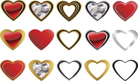 Heart set for Valentine day, vector のイラスト素材