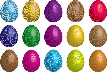 Easter vector eggs set のイラスト素材