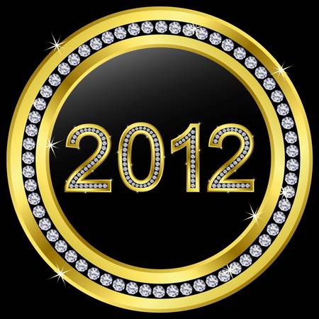 New year 2012 icon with diamonds, vector のイラスト素材