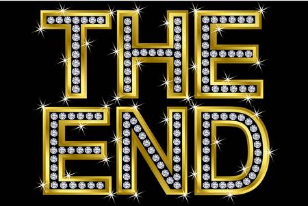 The end golden with diamondsのイラスト素材
