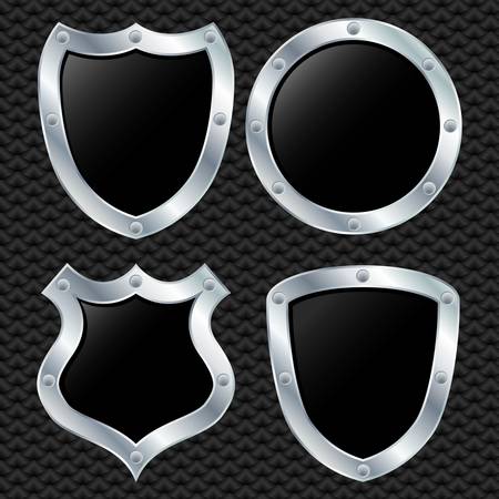 Set of vector shields, vector illustrationのイラスト素材