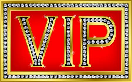 Vip pass card, golden with diamonds のイラスト素材