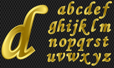 Golden alphabet, letters from A to Z, vector illustrationのイラスト素材