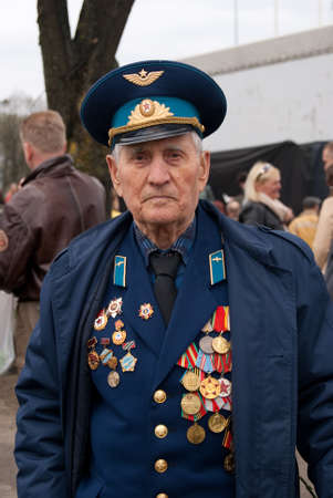 RIGA,LATVIA - MAY 9: Russian Veteran of World war II on the parade May 9, 2010 in Riga,Latvia.のeditorial素材