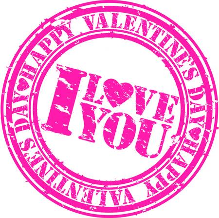 Grunge Happy Valentine's day rubber stamp, illustration のイラスト素材