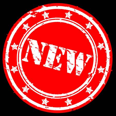 Grunge new rubber stamp, vector illustrationのイラスト素材