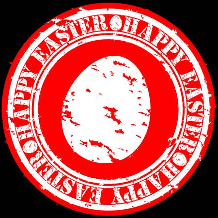Grunge happy easter rubber stamp, vector illustration のイラスト素材
