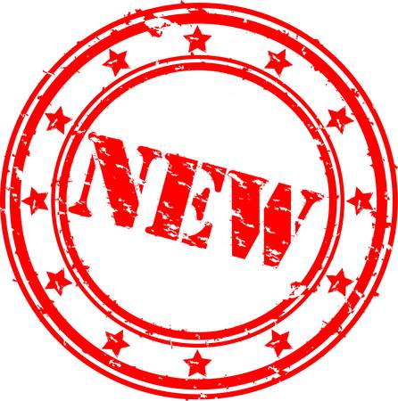 Grunge new rubber stamp, vector illustrationのイラスト素材