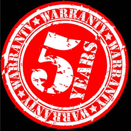 Grunge 5 years warranty rubber stamp, vector illustrationのイラスト素材