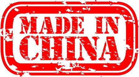 Grunge made in china rubber stamp, vector illustrationのイラスト素材