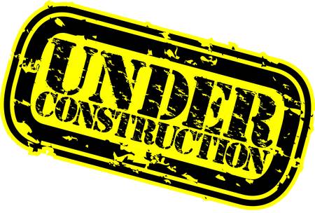 Grunge under construction rubber stamp, vector illustrationのイラスト素材