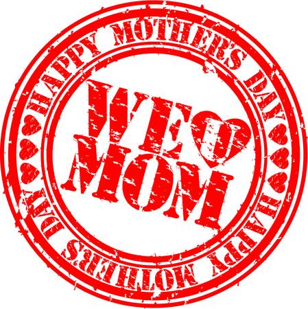 Grunge Happy mother s day rubber stamp, vector illustrationのイラスト素材