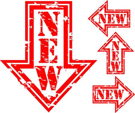 Grunge new rubber stamp, vector illustration のイラスト素材