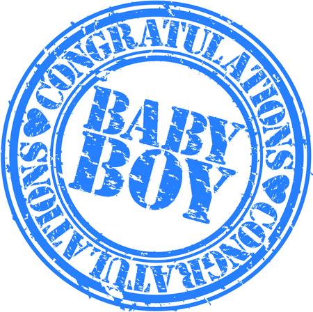 Grunge baby boy rubber stamp, vector illustrationのイラスト素材