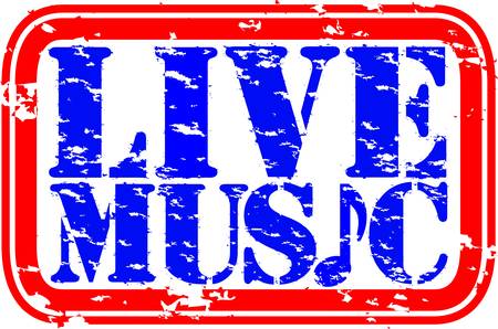 Grunge live music rubber stamp, vector illustration Grunge live music rubber stamp, vector illustration