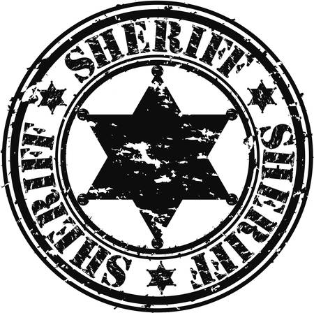 Grunge sheriff star, vector illustrationのイラスト素材