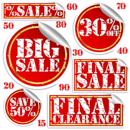Big sale stickers and labels set, vector illustrationのイラスト素材