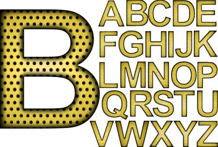 Golden grill alphabet, letters from A to Z, vector illustrationのイラスト素材