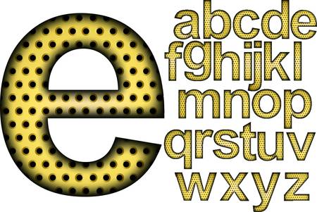 Golden grill alphabet, letters from A to Z, vector illustrationのイラスト素材