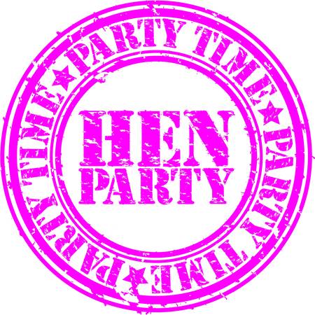 Grunge hen party rubber stamp, vector illustrationのイラスト素材