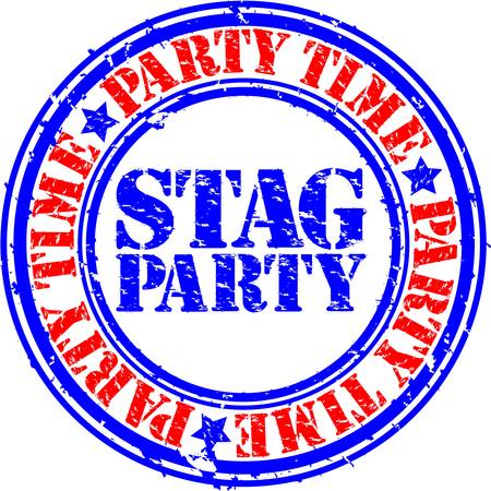 Grunge stag party rubber stamp, vector illustrationのイラスト素材