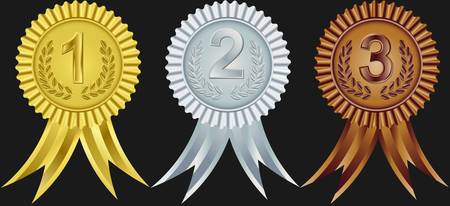 Award ribbons for first, second and third place, vector illustration のイラスト素材