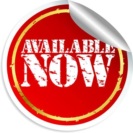 Grunge available now stickerのイラスト素材