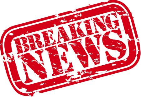 Grunge breaking news rubber stampのイラスト素材