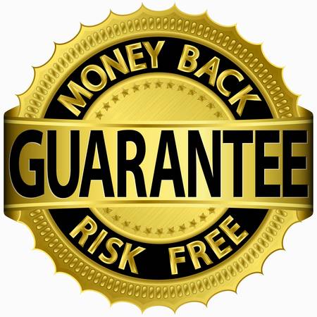 Money back guarantee golden signのイラスト素材